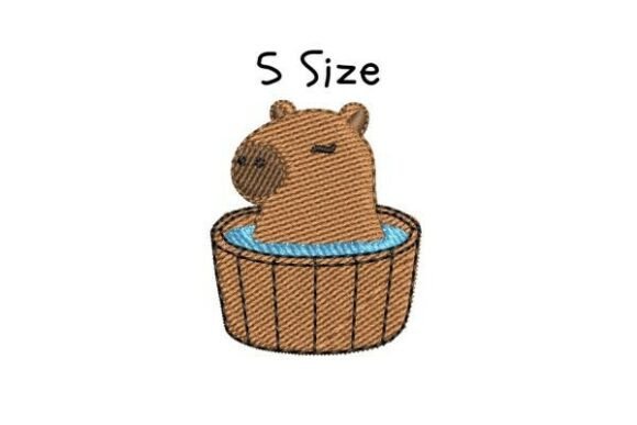 Capybara Embroidery Design