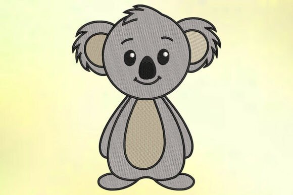 Cheerful Koala Embroidery Design
