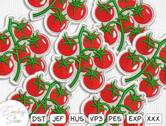 Cherry Tomato Patch Embroidery Design