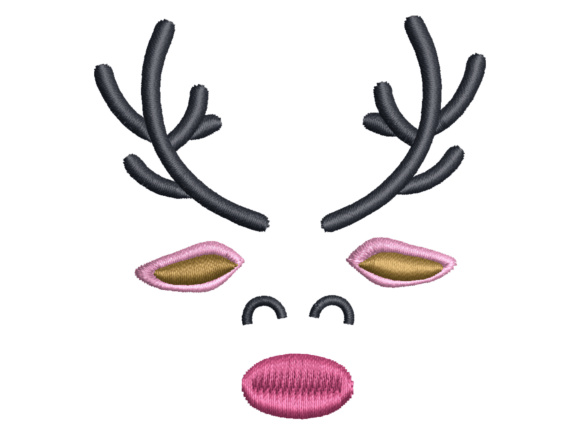 Cute Deer Face Embroidery Design