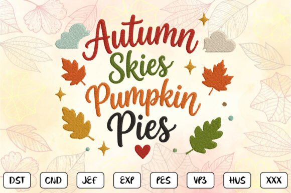 Cute Fall Pumpkin Embroidery