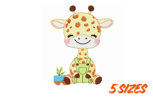 Cute Giraffe Embroidery Design File