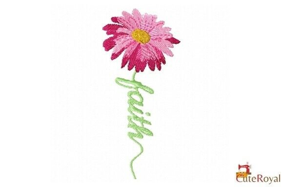 Faith Flower Embroidery Design