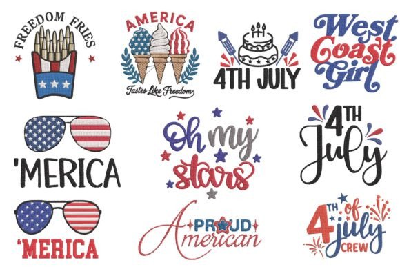 Funny Patriotic USA Embroidery Bundle