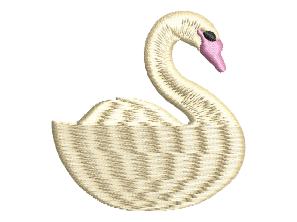 Minimal White Swan Embroidery