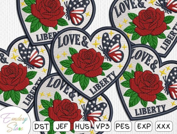 Patriotic Patches Embroidery Design