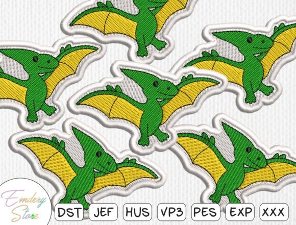 Pterodactyl Patch Embroidery Design
