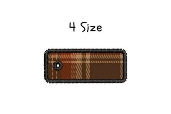 Rectangle Key Tag Embroidery Design