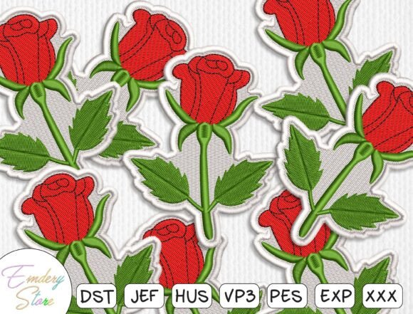 Rose Patches Embroidery Design