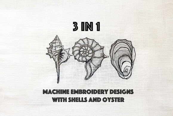 Seashell Oyster Machine Embroidery