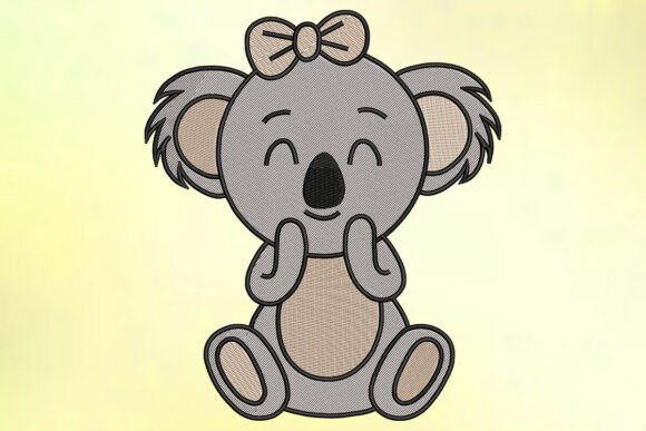 Shy Koala Embroidery Design