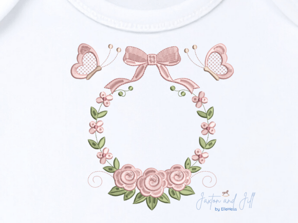 Wreath Heirloom-Style Floral Embroidery